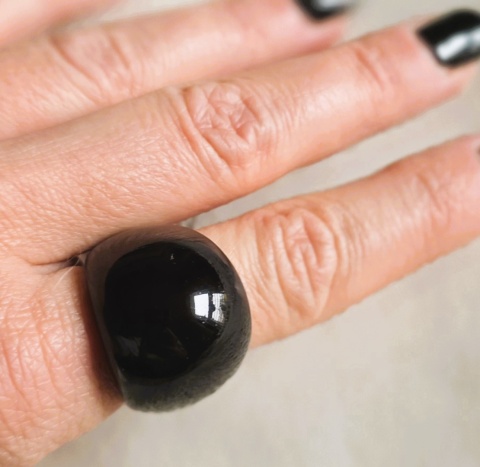 Pierścionek Czarna Kawa